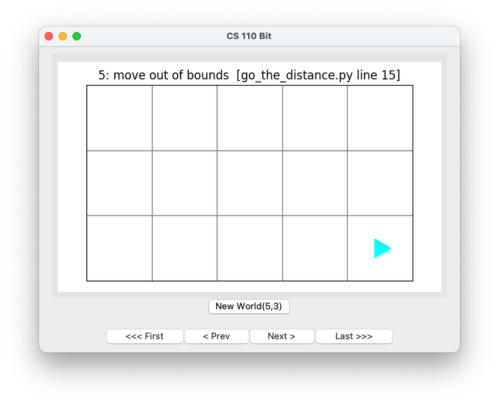 bit in the bottom row on the right side, and an out of bounds error