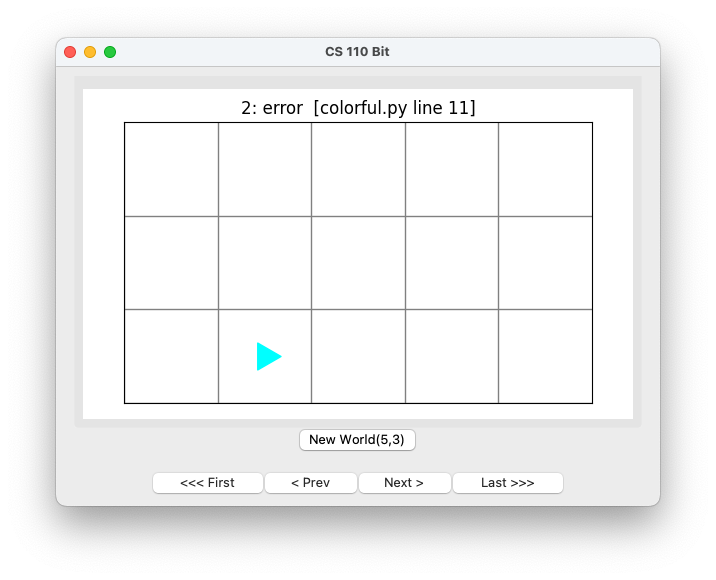 bit in the bottom row, second column from the left, and an error