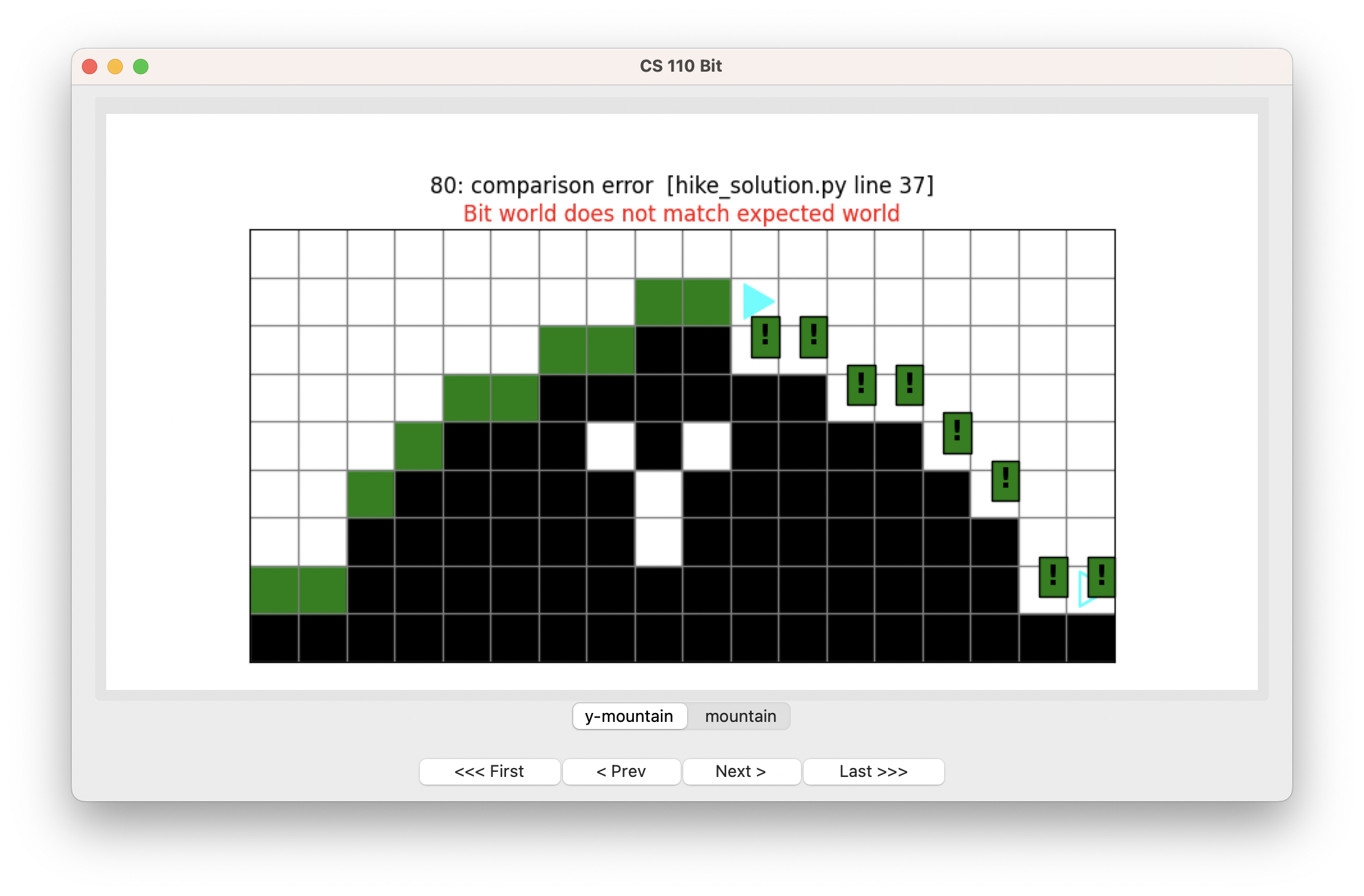 Bit still stops at the top of the mountain, but paints green along the way