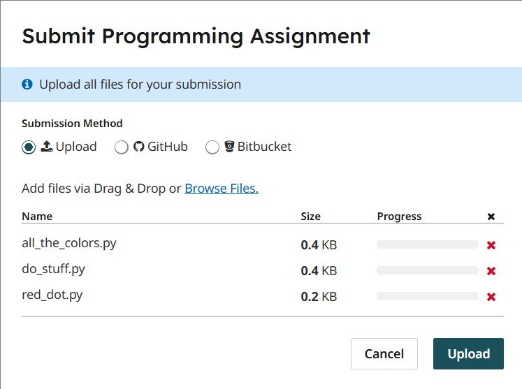 Gradescope files ready to upload