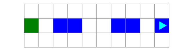 blue and white squares reversed, bit ending on the right of the middle row
