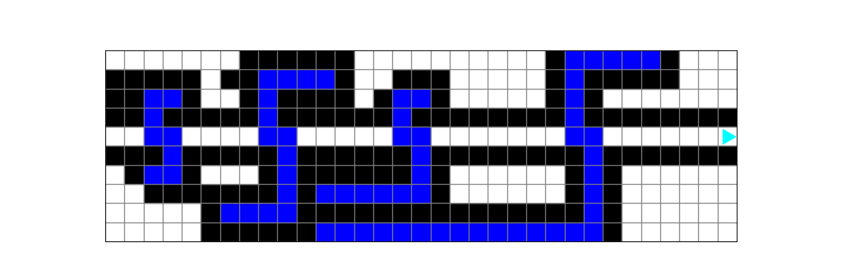 four blue "s"s drawn where the green square used to be, bit ends on the right.